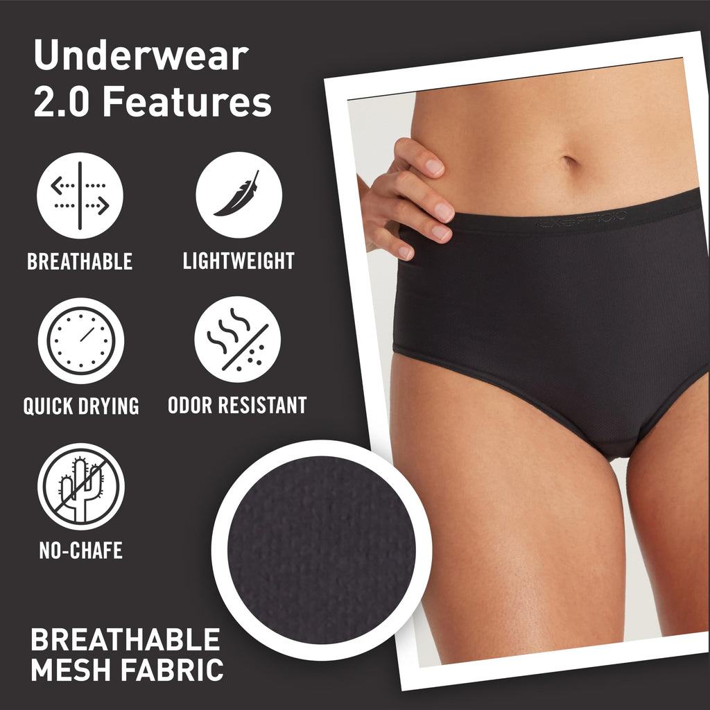 ExOfficio Women’s Give-N-Go 2.0 Full Cut Brief - Travel Underwear, Breathable, Durable, Easy to Clean, Whisper Pink, Small