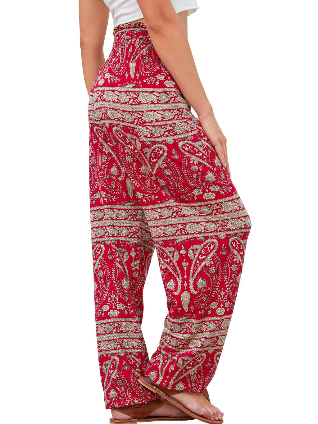 Qianxizhan Women's Harem Pants High-Waist Yoga Boho - Style 70