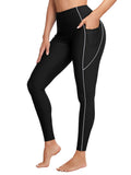ATTRACO High Waisted Swimming Pants for Women Full Coverage Black S