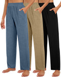 Huukeay 3 Pack Women's Lounge Pants Cozy Sweatpants Large Black Mocha