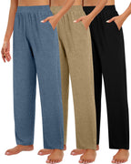 Huukeay 3 Pack Women's Lounge Pants Cozy Sweatpants Medium Black