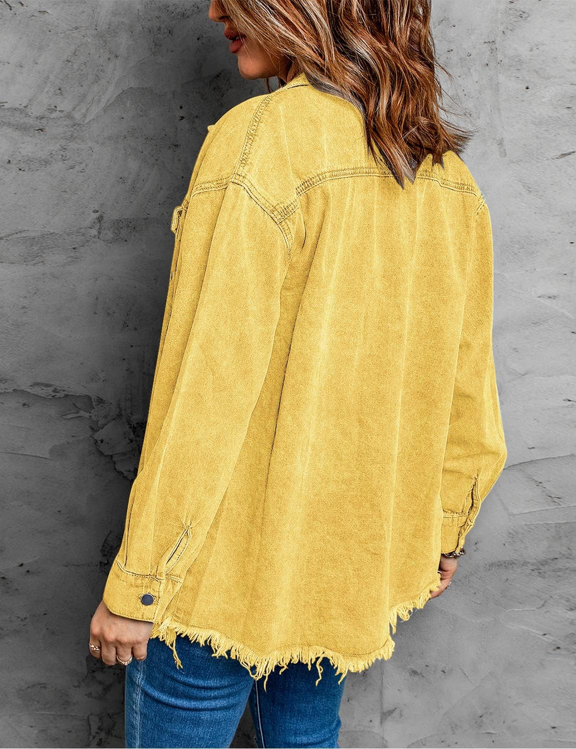 Vetinee Women's Concert Outfits For Women Oversized Boyfriend Gold Jacket Denim