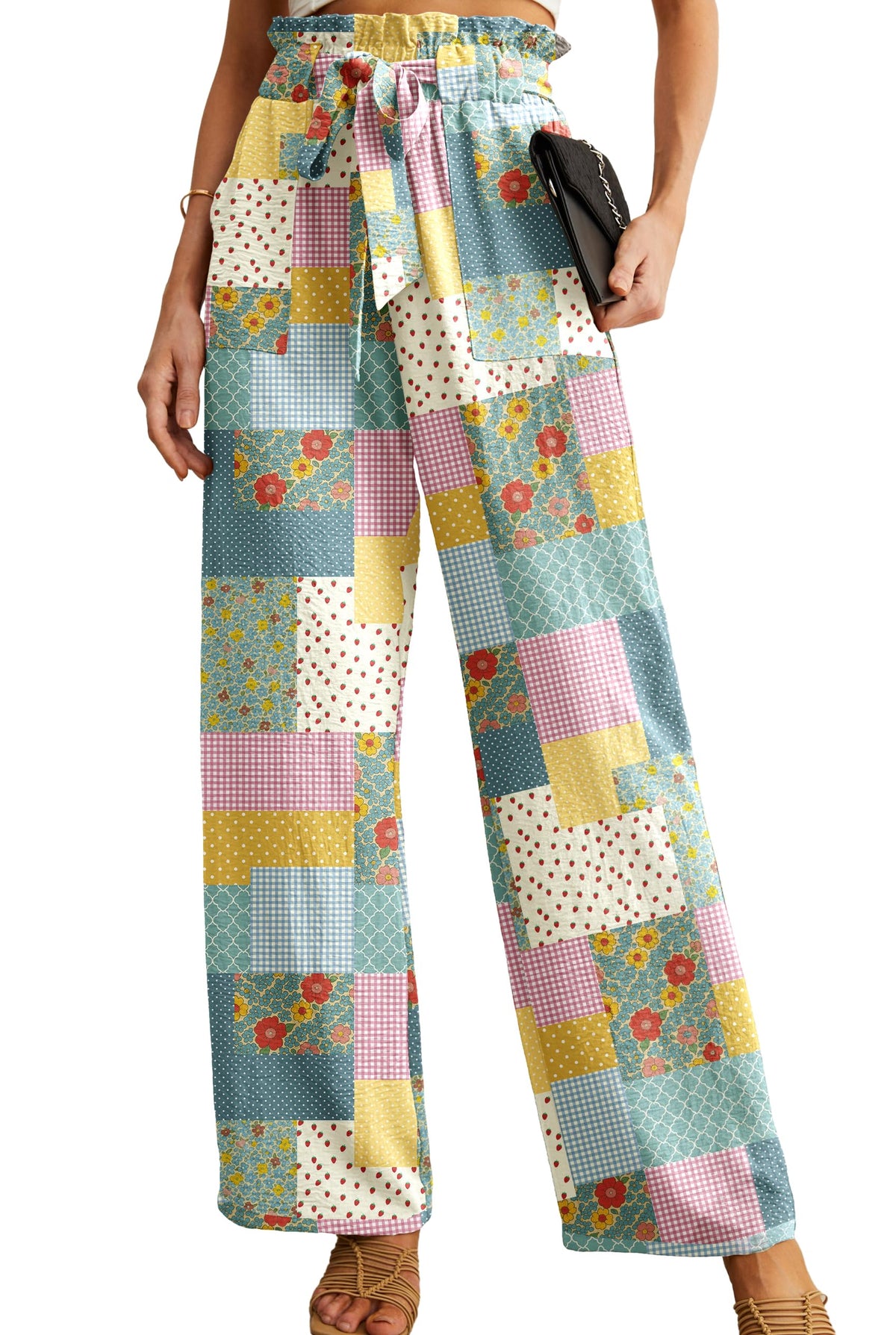 Iwollence Unique Adjustable Knot Palazzo Pants Women - Style 26