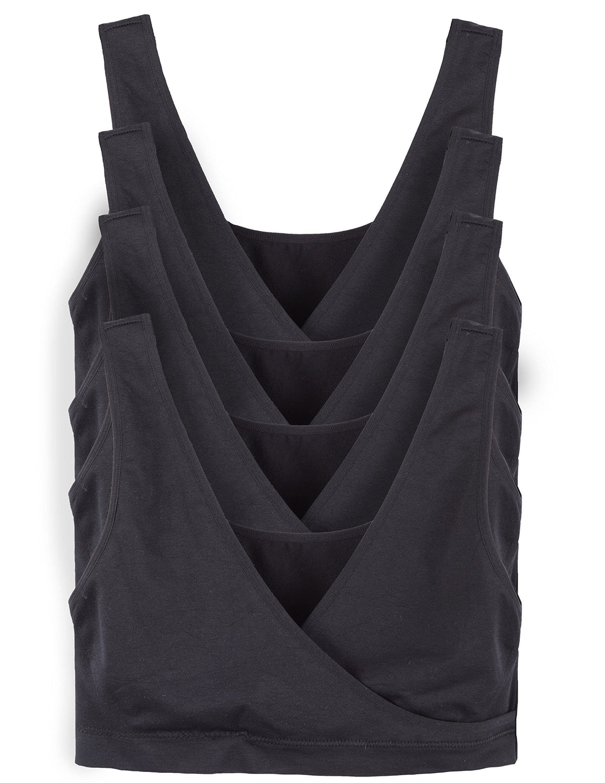 Caramel Cantina 4 Pack Nursing Maternity Women's’s Sleep Comfort (x-small, 4pk Black) Bralette