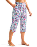 Viodia Women's 18" Modest Swim Capris Pants With Pockets Abstract