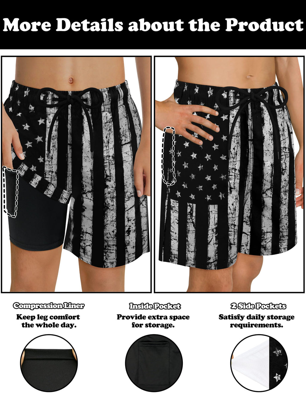 Sarfel Boys Patriotic Swim Trunks Boys American Flag Swim Trunks Boys Bathing Suit Size 8 Boys Swim Trunks Size 8 Boys Swimsuit
