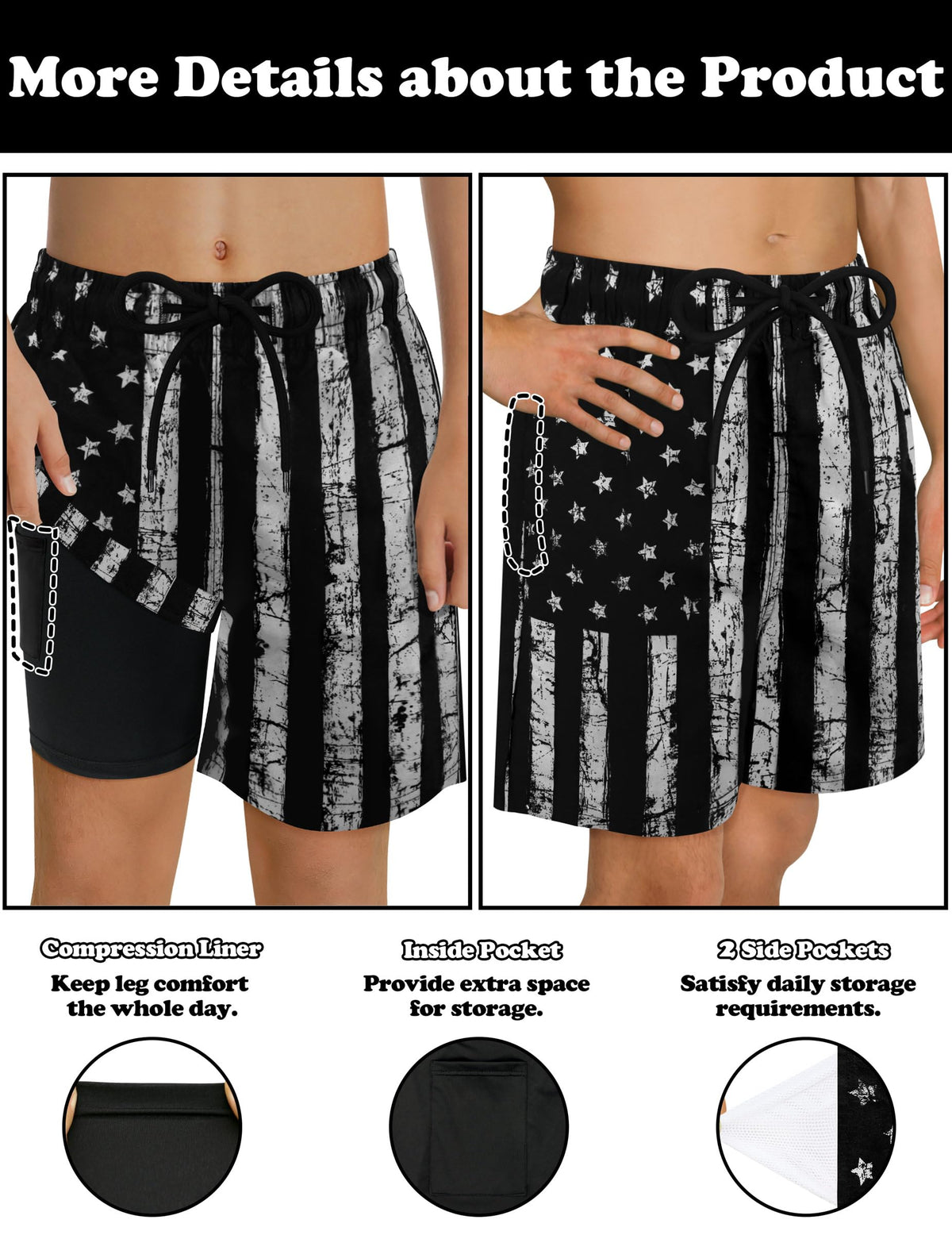 Sarfel Boys Patriotic Swim Trunks Boys American Flag Swim Trunks Boys Bathing Suit Size 8 Boys Swim Trunks Size 8 Boys Swimsuit