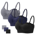 Angelhood Women's Seamless Sleep ,breastfeeding with Remove Pads Extenders Pack of 3 Nursing Bra