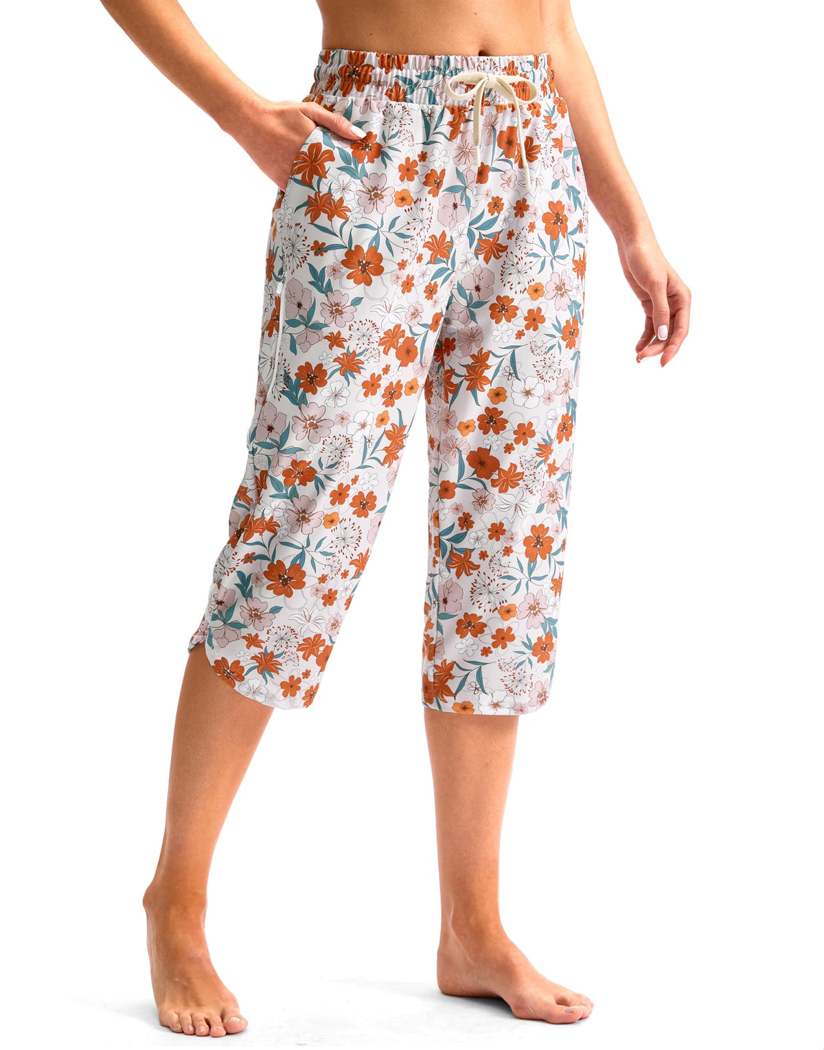 Viodia Women's 18" Modest Swim Capris Pants With Pockets - Style 4