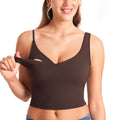 Women's Momanda Longline Sports Elegant Fudge Brown Large Nursing Bra