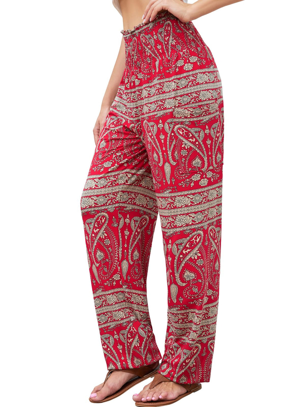 Qianxizhan Women's Harem Pants High-Waist Yoga Boho - Style 62