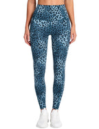 The Gym People Women's Thick High-Waist Yoga - Light Blue Leopard