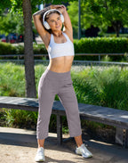 Santiny Capri Pants For Women With Pockets (dusty Grey Xxxl)