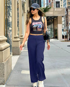 G4free Yoga Pants For Women With Pockets High-Waist Royal Blue Xxl