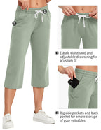 Specialmagic Women's Capri Pants Cotton Sweatpants Mint 2xl