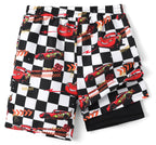 Disney Cars Lightning Mcqueen Little Boys Rash Guard Swim Trunks Compression Summer Swim Shorts Kids Swimsuit Black Swimwear UPF 50+Swimming Trunk Surf Bathing Suit Pool Party Sea Board Short 4-5 Year