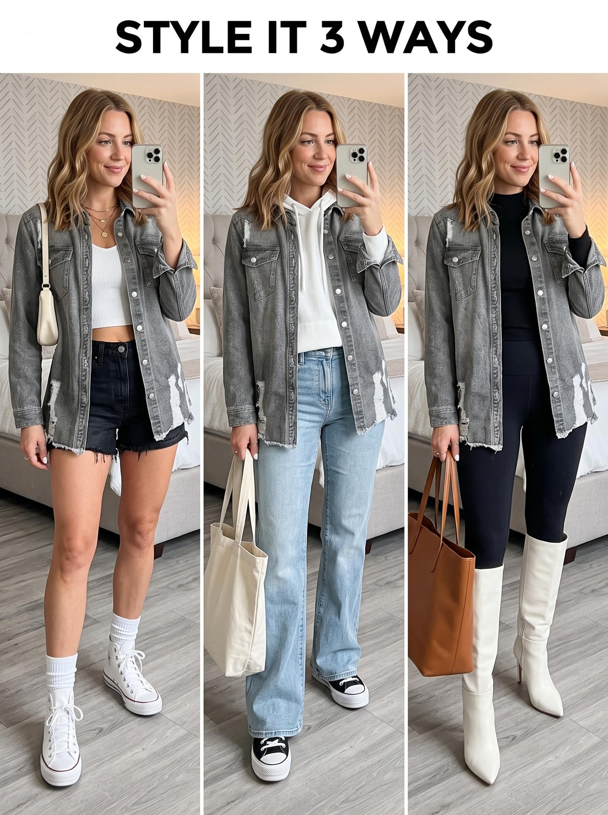 Dokotoo Fall Outfits For Women Button Down Boyfriend Jean Jacket Gray XL - C2 Grey