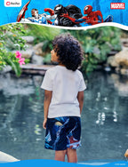 Disney Marvel Avengers Venom Boys Rash Guard Swim Trunks Compression Liner Summer Swim Shorts Side Pockets UPF 50+Swimming Trunks Surf Bathing Suit Kids Swimsuit Swimwear Black Board Short 6-7 Years