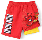 Disney Marvel Avengers Iron Man Toddler Boys Rash Guard Swim Trunks Compression Liner Summer Swim Shorts UPF 50+Swimming Trunks Surf Bathing Suit Kids Swimsuit Red Swimwear Pool Board Shorts 3-4 Years