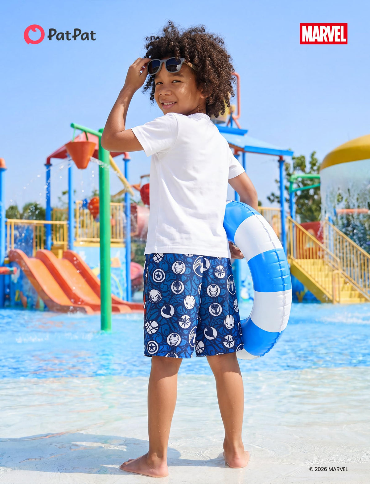 Disney Marvel Spiderman Toddler Boys Rash Guard Swim Trunks Compression Liner Summer Swim Shorts UPF 50+Swimming Trunks Sea Surf Bathing Suit Kids Swimsuit Deep Blue Swimwear Pool Board Short 3-4 Year
