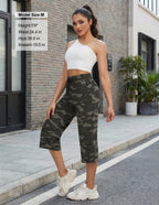 Specialmagic Women's Capri Pants Cotton Sweatpants Olive Camo 4xl