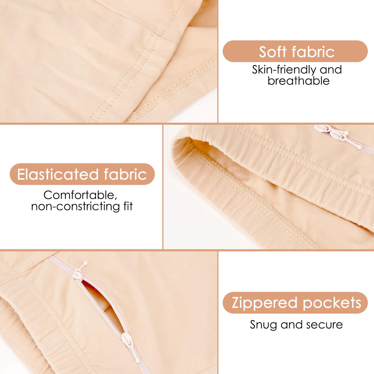 LUEXBOX 3 Pack Women's Underwear with Secret Pocket Panties, Travel Womens Underwear, Waisted Brief Panties X-Small Size (Black, Light Brown, Grey)