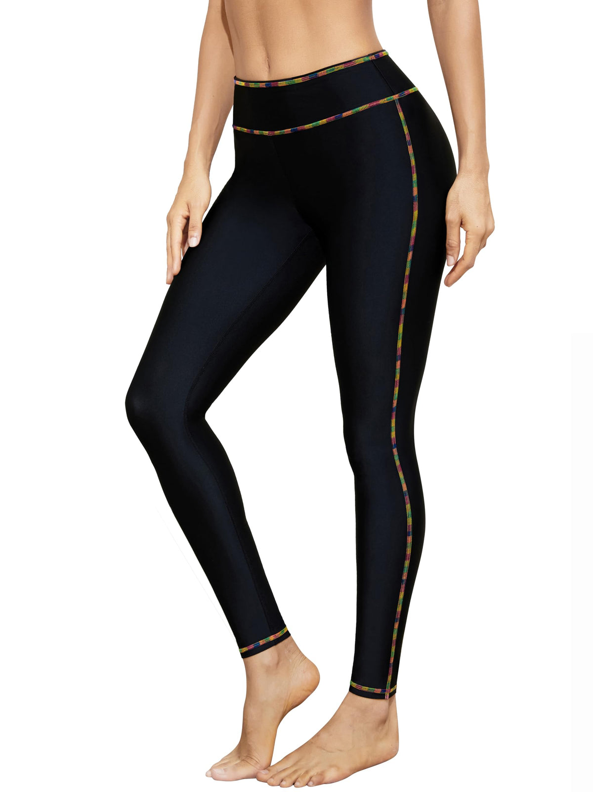 ATTRACO Women's Swim Water Pants High Waisted Swim Tights Workout Swimming Leggings M