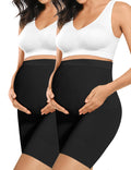 Women's Peauty Maternity Dress for Photoshoot Underwear Pregnancy Undergarments Double Black M Shapewear
