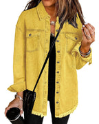 Vetinee Women's Concert Outfits For Women Oversized Boyfriend Gold Jacket Denim
