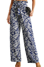 Iwollence Women Flowy Palazzo Pants Adjustable Knot - Size X-Small