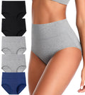 Asimoon High Waisted for Women's Full Coverage Soft Stretch Cotton S Panties