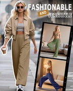 Huukeay 3 Pack Women's Lounge Pants Cozy Sweatpants Large Mocha Pea