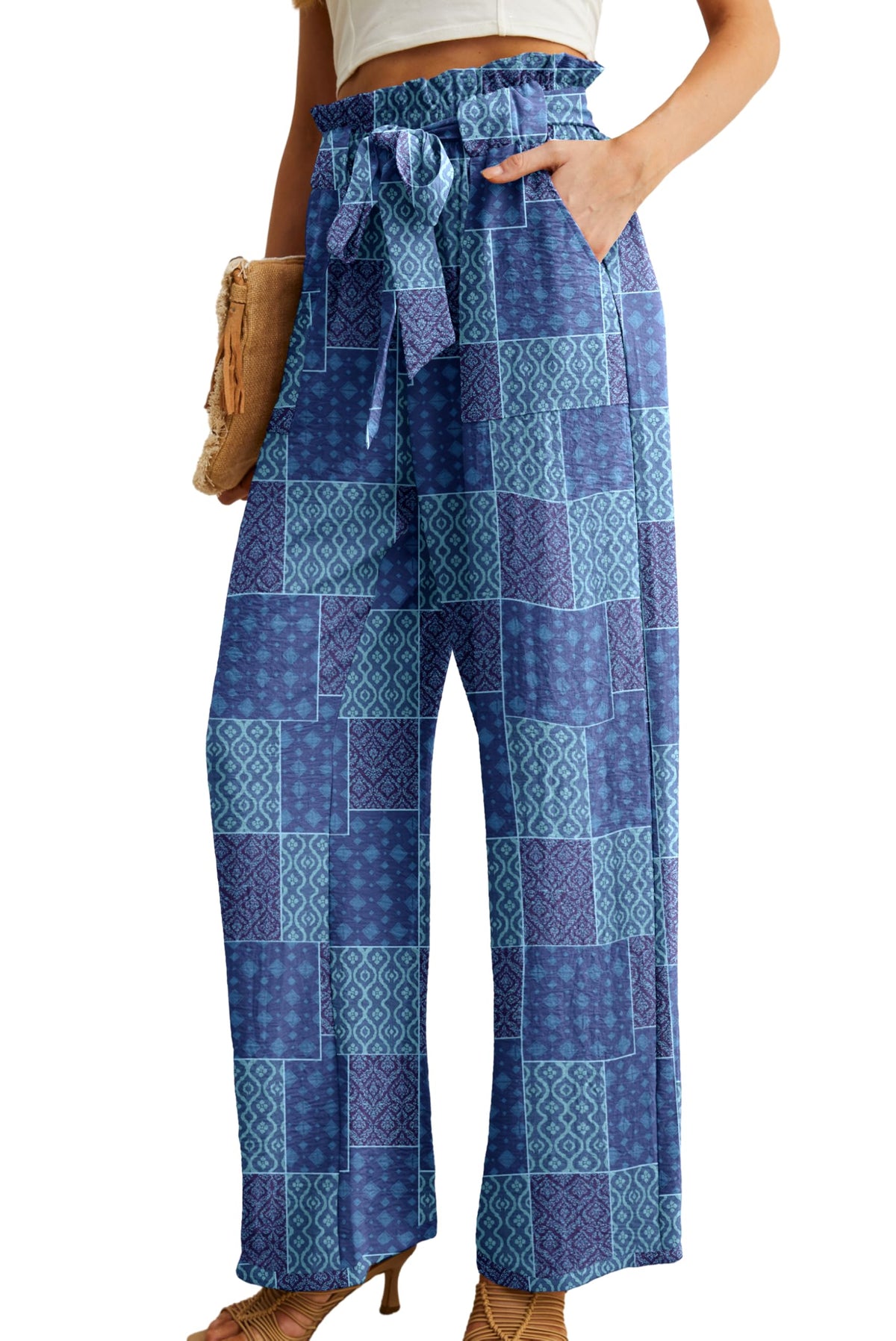 Iwollence Unique Adjustable Knot Palazzo Pants Women - Style 5