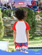 Disney Marvel Spiderman Boys Swim Set Birthday Party Swimsuit Pool Bathing Suit Kids Swimwear Set Summer Rash Guard Shirts & Swim Trunks Red Little Boy Swimming Clothing UPF 50+ 2 Pcs Outfit 3-4 Years