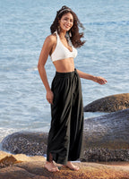 Willit Women's Wide Leg Pants Swim Beach UPF 50+ Lightweight - Black