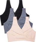 Women's Cakye 3 Pack for Sleep Cotton Breastfeeding (large, Third Style) Nursing Bra