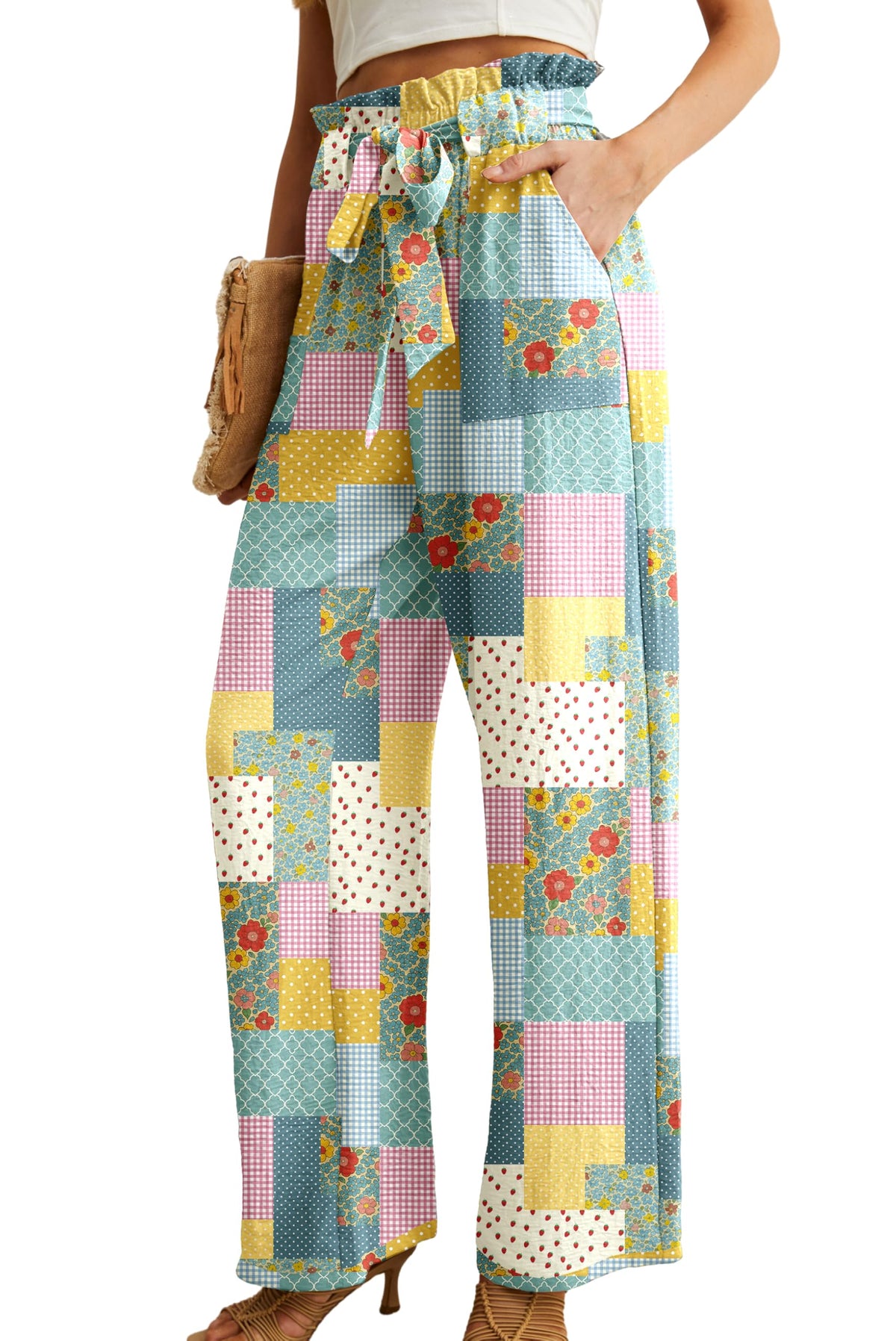 Iwollence Unique Adjustable Knot Palazzo Pants Women - Style 26