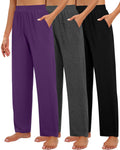 Huukeay 3 Pack Women's Lounge Pants Cozy Sweatpants - Style 9