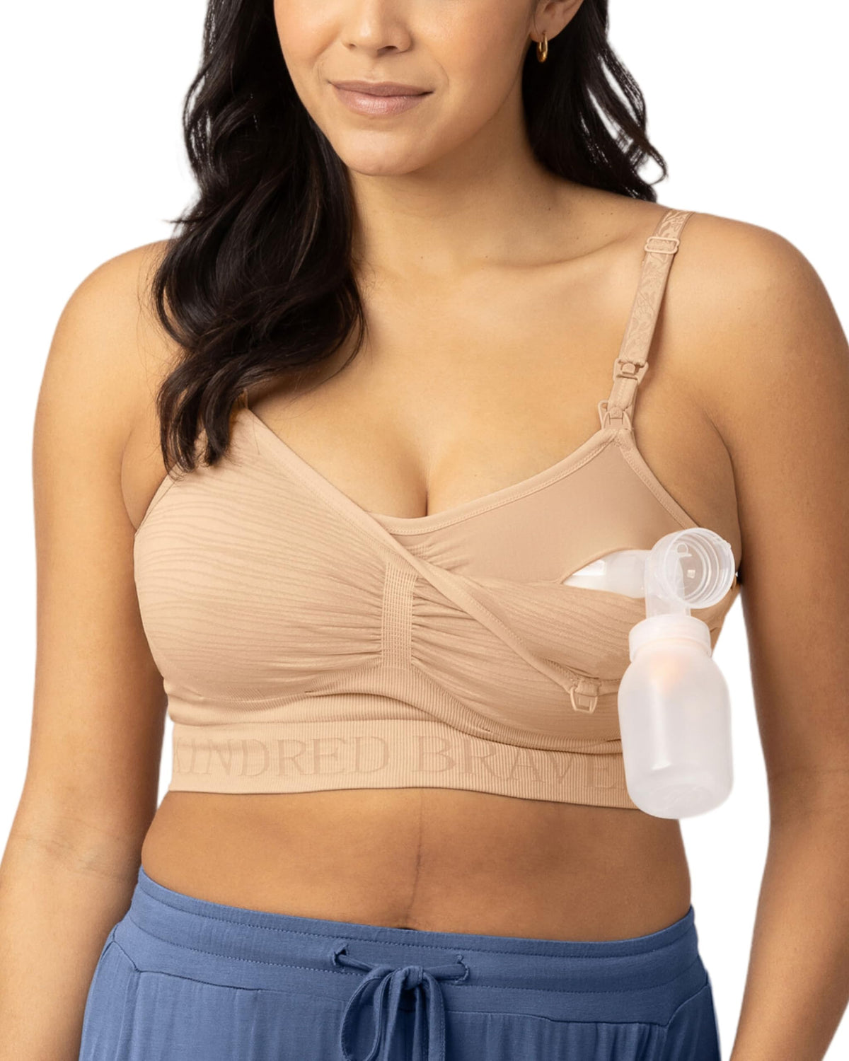 Women's Kindred Bravely Sublime Hands Free Pumping & Wireless Beige Nursing Bra