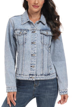 Miss Moly Women's Denim Jacket Classic Button Up Jean Vintage 2xl - Blue