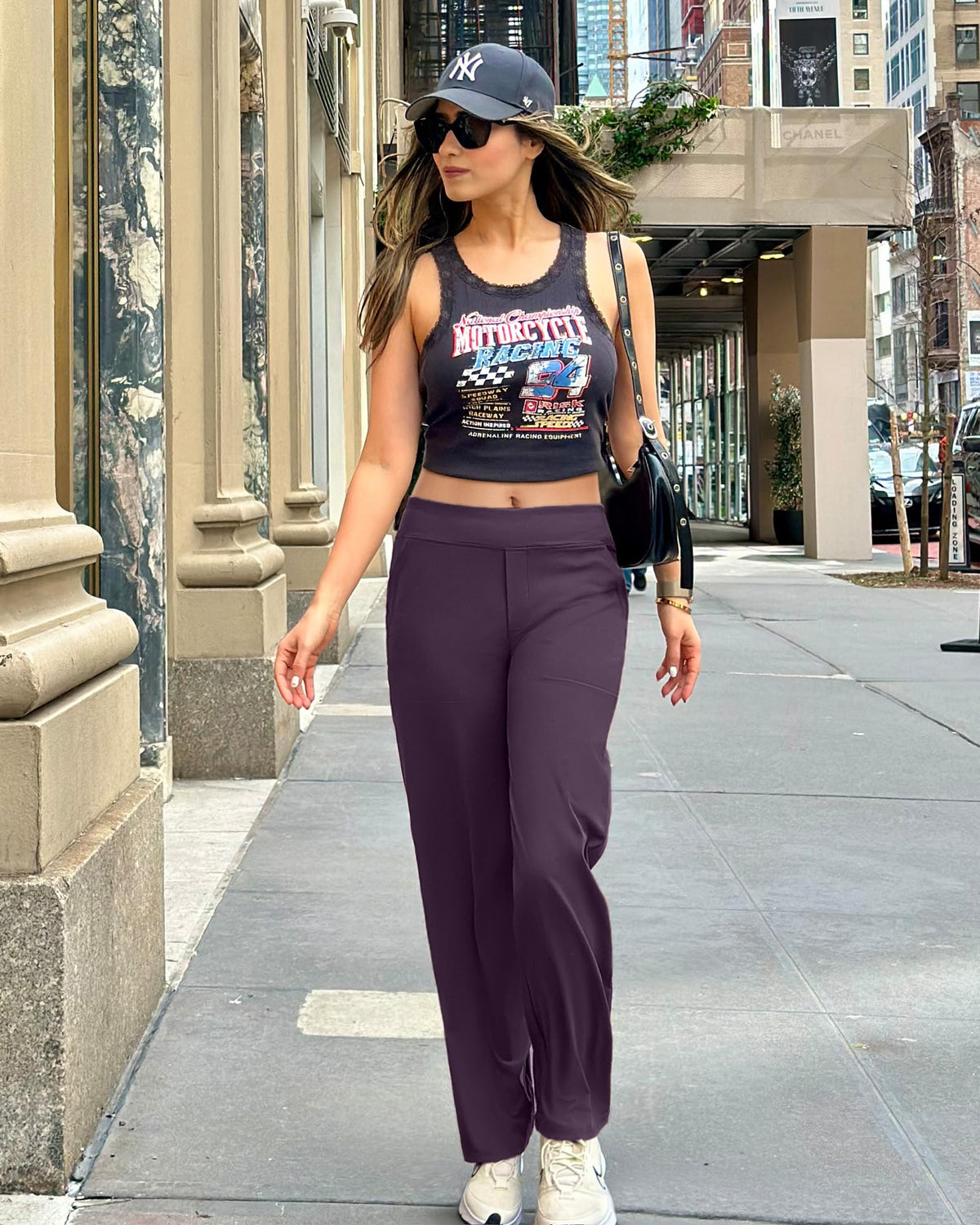 G4free Pants For Women Straight-Leg Yoga Trousers Grape Purple S