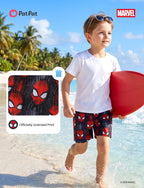 Disney Marvel Spiderman Toddler Boys Rash Guard Swim Trunks Compression Liner Summer Swim Shorts UPF 50+Swimming Trunks Surf Bathing Suit Kids Swimsuit Black Swimwear Pool Party Playwear 3-4 Years