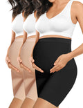 Peauty Maternity Shorts for Women's Pregnancy Underwear Post Partum for Panties Clothes Fajas Para Embarazadas (nude+nude+black M) Shapewear