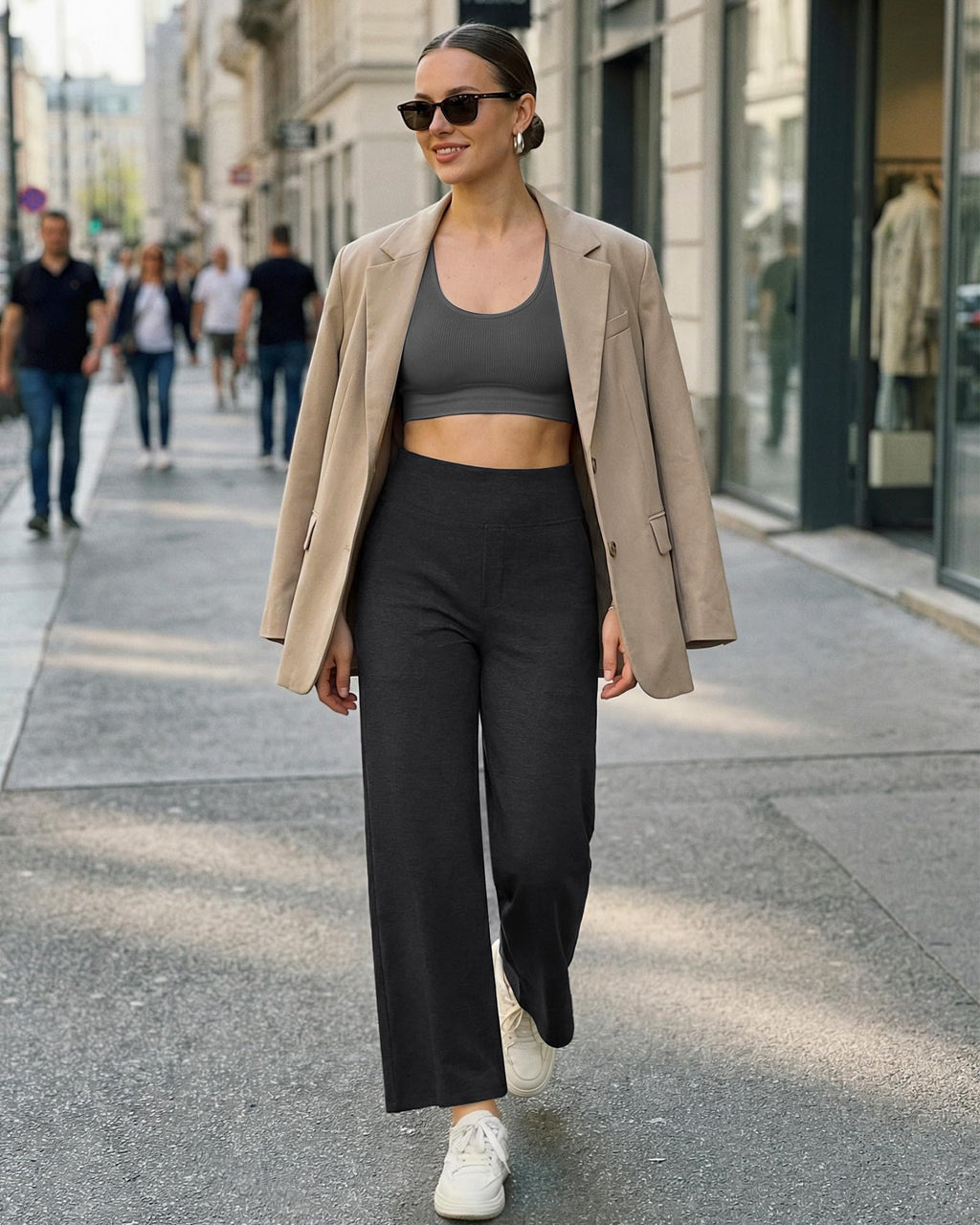 G4free Yoga Dress Pants Women With Pockets Charcoal Heather S Petite