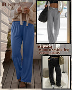 Neer 3 Pack Women's Cotton Lounge High-Waisted Pants - Style 15