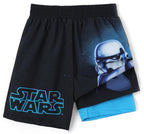 Disney Marvel Star Wars Boys Rash Guard Swim Trunks Compression Liner Summer Swim Shorts UPF 50+Swimming Trunks Surf Bathing Suit Sea Swimsuit Avengers Swimwear Pool Party Black Board Shorts 6-7 Years