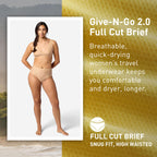 ExOfficio Women’s Give-N-Go 2.0 Full Cut Brief - Travel Underwear, Breathable, Durable, Easy to Clean, Cafe, Medium
