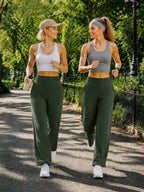 Women's Copyleaf Wide-Leg Pants Woman High-Waist Casual - Army Green