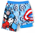 Disney Marvel Captain America Boys Rash Guard Swim Trunks Compression Liner Summer Swim Shorts UPF 50+Swimming Trunks Surf Bathing Suit Sea Swimsuit Avengers Swimwear Light Blue Board Shorts 6-7 Years