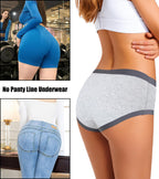 ASIMOON Womens Underwear Cotton Ladies No Show Underwear Panties High Waisted Underwear Soft Breathable Brief 10 Pack